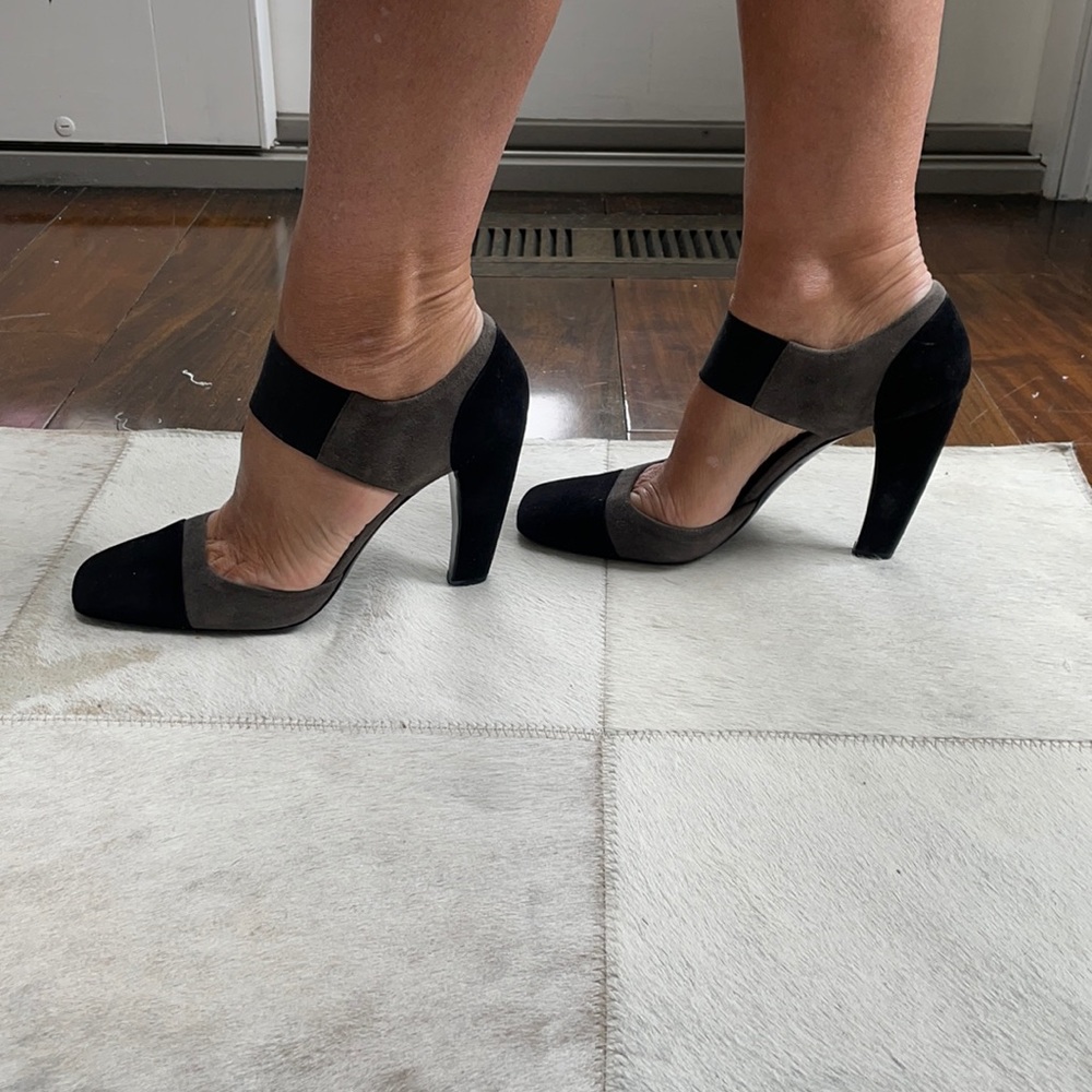 Prada Gray and Black Heels